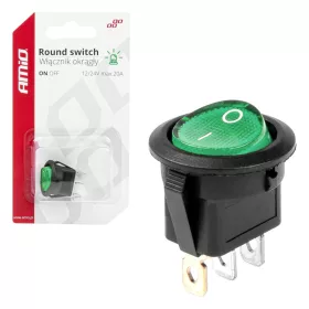Amio Kétállású Kapcsoló Zöld Kerek 12V/24V 20A