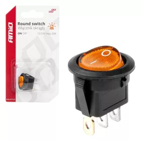 Amio Kétállású Kapcsoló Kerek Sárga 12V/24V