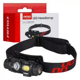 Amio LED fejlámpa XPG+COB 1200mAh (AKKU)