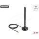 Delock WiFi 6-es antenna RP-SMA-dugó 3 dBi mindenirányú RG-174 csatlakozó kábellel 3 m, billenőcsuklóval és mágneses alappal, fekete színű