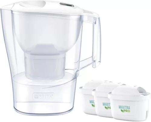 Brita Aluna vízszűrő kancsó 2.4 liter fehér + 3db Maxtra Pro szűrőbetét (1053054)