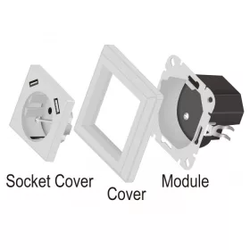   Delock 2,8A-s fali csatlakozó (konnektor) 2 x A-típusú USB töltő porttal (11473)