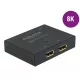 Delock DisplayPort 2 - 1 kapcsoló kétirányú 8K, 30Hz (11478)