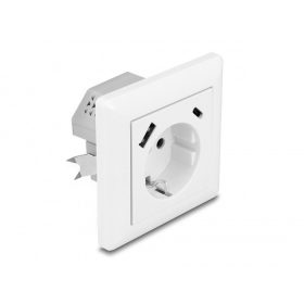   Delock Konnektor két USB töltő csatlakozóval, 1 db. A-típusú USB és 1 db. USB Type-C  PD 3.0-val, 18 W