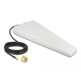   Delock LTE-antenna, SMA-csatlakozódugó, 9 - 11 dB kétirányú, csatlakozókábellel (RG-58, 5 m) fehér, kültéri (12002)