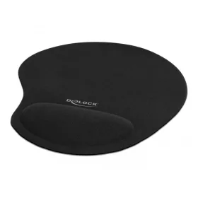   Delock Ergonómikus egérpad géles csuklótámasszal fekete 230 x 202 x 24 mm (12040)