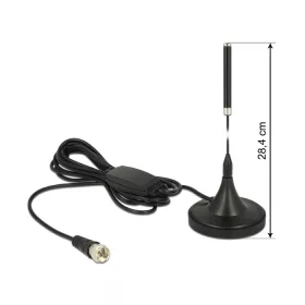   DELOCK DAB+ antenna F dugó 21 dBi aktív mindenirányú mágneses talpú fix - fekete