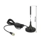DELOCK DAB+ antenna F dugó 21 dBi aktív mindenirányú mágneses talpú fix - fekete