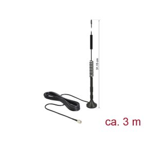   Delock LTE antenna SMA-dugó 5 dBi irányítatlan, rögzített, mágneses talppal és csatlakozókábellel (R