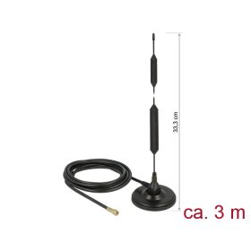   Delock GSM antenna SMA-dugó 5 dBi irányítatlan, rögzített, mágneses talppal és csatlakozókábellel (R