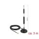 Delock GSM antenna SMA-dugó 5 dBi irányítatlan, rögzített, mágneses talppal és csatlakozókábellel (R