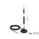 Delock GSM antenna SMA-dugó 5 dBi irányítatlan, rögzített, mágneses talppal és csatlakozókábellel (R