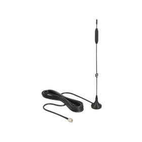   Delock LTE / GSM / UMTS antenna SMA-dugó 2-4 dBi irányítatlan, mágneses talppal és csatlakozókábelle (12420)