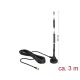 Delock LTE antenna SMA-dugó 5 dBi irányítatlan, rögzített, mágneses talppal és csatlakozókábellel (R