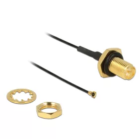   Delock Antennakábel RP-SMA Jack Bulkhead > MHF IV /HSC MXHP32 kompatibilis dugó 100 mm 0,81 menettel