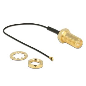   Delock Antennakábel RP-SMA Jack Bulkhead > MHF IV/ HSC MXHP32 kompatibilis dugó 100 mm 0,81 menettel