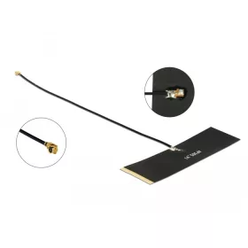   Delock TETRA 430 - 470 MHz Antenna, MHF  I csatlakozódugó, 0 dBi, 15 cm-es NYÁK-lap, fekete, öntapad (12539)
