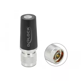   Delock Antenna LTE N csatlakozó 3 dBi omnidirekcionális merev fekete csavaros kültéri antenna LTE N