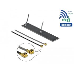   Delock WLAN 802.11 ac/ax/a/h/b/g/n ikerantenna, 2 x MHF  I csatlakozódugó, 2,2   4,0 dBi, 2 x 15 cm- (12627)