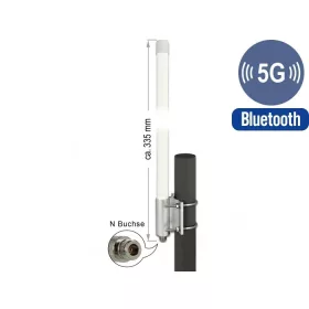   Delock 5G LTE antenna N hüvely -2,14 - 2,93 dBi 33,5 cm-es rögzített, falra és rúdra szerelhető, min