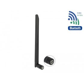   Delock WLAN 802.11 a/ax/a/b/g/n antenna RP-SMA-dugó 5 dBi 20 cm kétirányú, billenő kapcsolással, rug (12636)