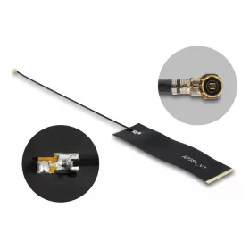   Delock LoRa Antenna 863 - 928 MHz, MHF  4 csatlakozódugó, 1,68 dBi, 15 cm-es 1.13 FPC NYÁK-lap, fekete, öntapadós (12648)