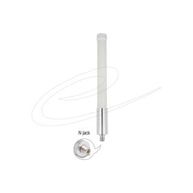   Delock 4G / WiFi 2,4 GHz N irányított antenna (anya) 3 dBi 33,3 cm omnidirekcionális rögzített teljesítménnyel kültéri fali és állított elhelyezésre fehér