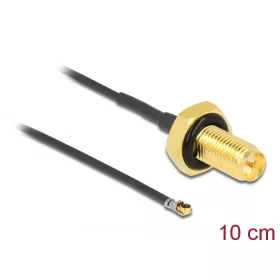   Delock Antenna kábel RP-SMA anya válaszfali csatlakozóval apa MHF  4L LK-dugó 1.37 10 cm menethossz