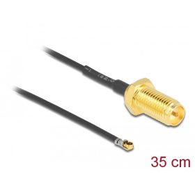   Delock Antenna kábel RP-SMA anya válaszfali csatlakozóval apa MHF  4L LK-dugó 1.37 35 cm menethossz