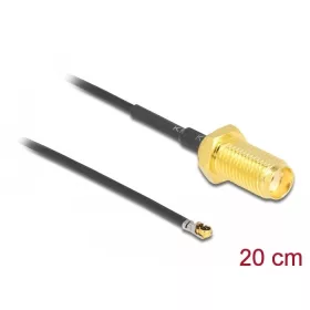   Delock Antenna kábel SMA anya válaszfali csatlakozóval apa MHF  4L LK-dugó 1.37 20 cm menethossz 10