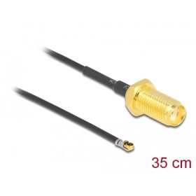   Delock Antenna kábel SMA anya válaszfali csatlakozóval apa MHF  4L LK-dugó 1.37 35 cm menethossz 10
