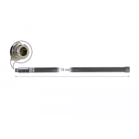   Delock LPWAN 433 + 868 MHz antenna N-hüvely 2 dBi 72 cm irányítatlan, rögzített, kültéri, szürke (12679)