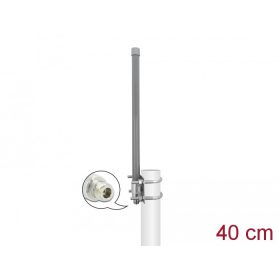   Delock 433 MHz antenna N-hüvely 2 dBi 40 cm irányítatlan, rögzített, kültéri, szürke (12695)