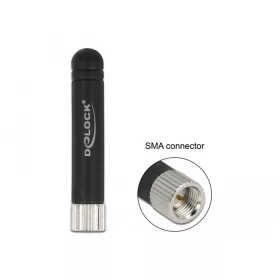   Delock ISM 433 MHz antenna SMA apa -0,5 dBi mindenirányú flexibilis fekete (12712)