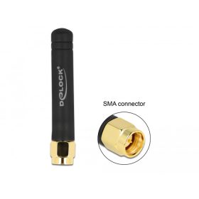   Delock LPWAN 868 MHz antenna SMA-dugó 1,6 dBi irányítatlan, rögzített, fekete (12715)