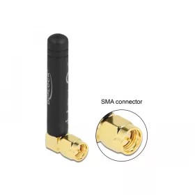   Delock LPWAN 868 MHz antenna SMA-dugó 90  1,6 dBi irányítatlan, rögzített, fekete (12716)