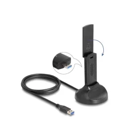   Delock Wi-Fi 6E duális Band WLAN USB adapter AX3000 (2 x 1201 + 574 Mbps) (12773)