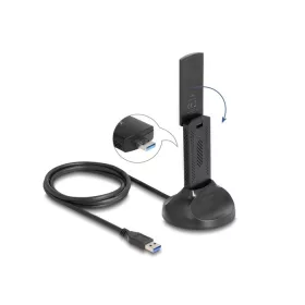   Delock Wi-Fi 6E duális Band WLAN USB adapter AX5400 (2 x 2402 + 574 Mbps) (12774)
