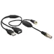 Delock Antenna kábel F Jack > F Plug, phantom táp 5 V USB-ről 22 cm