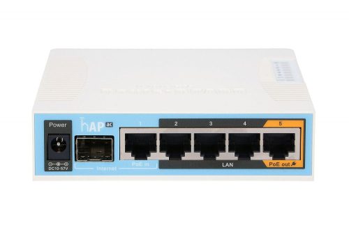 MikroTik hAP ac | WiFi Router | RB962UiGS-5HacT2HnT, Dual Band, 5x RJ45 1000Mb/s, 1x SFP, 1x PoE