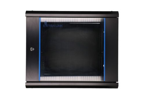 Extralink 9U 600x600 Black | Rackmount cabinet | wall mounted
