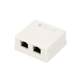 Extralink | Wall mount outlet | 2x RJ45 KAT5E STP