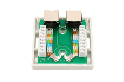Extralink | Wall mount outlet | 2x RJ45 KAT5E STP