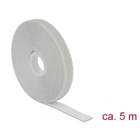   Delock Hurkolható rögzítők, 5 m x 13 mm (H x Sz) tekercs, szürke (18276)