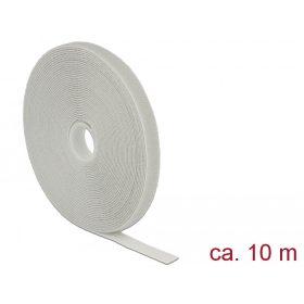   Delock Hurkolható rögzítők, 10 m x 13 mm (H x Sz) tekercs, szürke