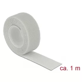   Delock Hurkolható rögzítők, 1 m x 20 mm (H x Sz) tekercs, szürke (18278)