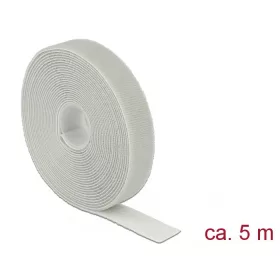   Delock Hurkolható rögzítők, 5 m x 20 mm (H x Sz) tekercs, szürke (18280)
