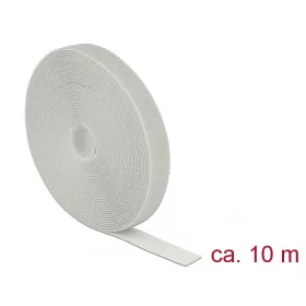   Delock Hurkolható rögzítők, 10 m x 20 mm (H x Sz) tekercs, szürke