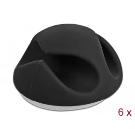   Delock kábeltartó 2 kábelrendezővel 6 darabos készlet  fekete (18344)