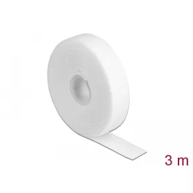   Delock Velcro fehér ragasztó szalag guriga Hx 3 m x Sz 20 mm (18380)